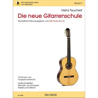 RICORDI Die neue Gitarrenschule, mit Audio-CD. Bd.1 für Einzel- und Gruppenunterricht. Revidierte Neuausgabe von Michael Koch. Lieder begleiten, Melodie-