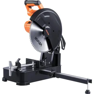 Vevor Kappsäge Gehrungssäge mit 355 mm Edelstahl-Kaltschnittsägeblatt & 3500 W bürstenlosem Motor & 750–1200 U/min, Metallkappsäge für quadratische & flache Metallrohre, I-förmige Stähle
