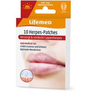 Lifemed Lippen Herpes Patch | Diskreter Schutz und beschleunigte Wundheilung für Lippenherpes Bläschen | Effektiver Herpes Patch gegen Gesichtsherpes | Nahezu unsichtbar - 10 Stück (1er Pack)