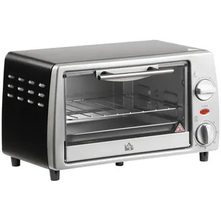 HOMCOM Minibackofen Elektroherd, 36,5x26x22 cm Silber silberfarben