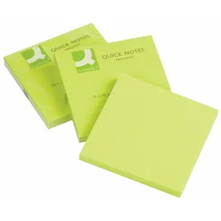 Q-Connect KF10515 Haftnotizen Haftnotizblock neon grün