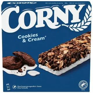 CORNY Cookies & Cream Müsliriegel 6 Riegel, 6 St.