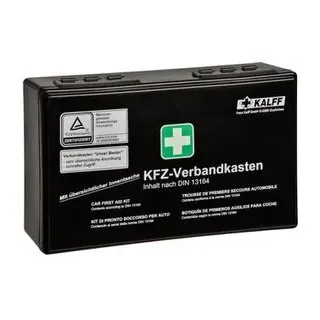 Kalff Verbandskasten medium, DIN 13164, für Auto, aus Kunststoff, schwarz