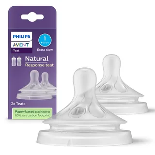 Philips Natural Response - Sauger 1 extra langsame Durchflussrate, 2er-Pack - SCY961/02
