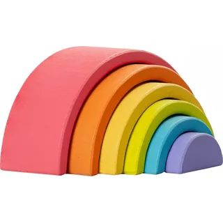 MERLE TOYS® Holz Regenbogen Bausteine – Montessori Regenbogen Spielzeug ab 1 Jahr aus nachhaltigem Buchenholz – Kreativer Holzregenbogen - Bunt