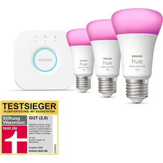 Philips Hue White and Color Ambiance 1100 E27 9W Starter-Kit (929002468811)