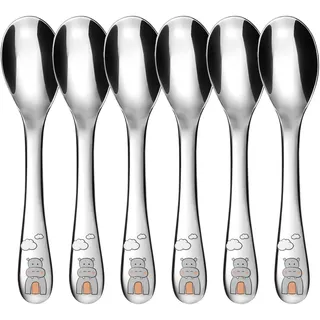 Gräwe Kleine Kinderlöffel, 6-teilig, Edelstahl, Flusspferd