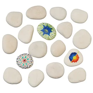 Relaxdays Steine zum Bemalen, Creme