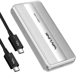 WAVLINK 80 Gbit/s M.2 NVMe SSD-Gehäuse mit Lüfter, kompatibel mit Thunderbolt5/USB4 V2.0, unterstützt B+M Key/M-Key NVMe 2280 SSD, funktioniert mit Mac M4 Pro