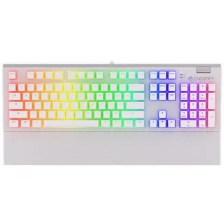 ENDORFY Omnis Pudding Onyx White Blue, mechanische Gaming Tastatur, QWERTY, Kailh Blue RGB, Pudding Onyx White Double Shot PBT | EY5A034