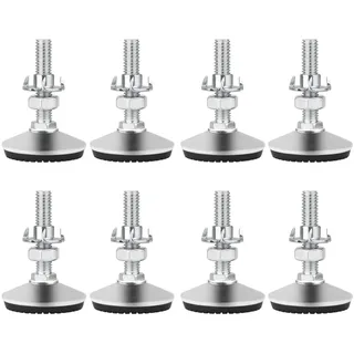 Drenky Stellfüße Höhenverstellbar, 8 Stück M8 x 50mm Möbelfüße Verstellbar Schraubfüße mit Einschlagmuttern und Geräuscharme rutschfeste Kunststoffbasis