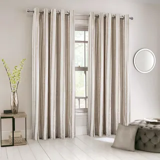 always4u Vorhang, 100 % blickdicht, aus Samt, lange Streifen, Doppelvorhänge, Wärmeisolierung mit Ösen, für Wohnzimmer, Schlafzimmer, Küche, elegant, Beige, 140 x 245 cm, 2 Stück
