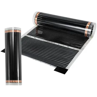 Yakimz Heizfolie Elektrische Fußbodenheizung mit Infrarot-Heizfolie Schwarze Wärme,200cmx50cm,220W/m2 - Schwarz