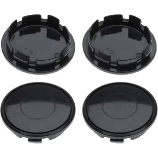 4 Nabenkappen Ø 66,0 mm - 56,0 mm / rund gewölbt umrandet schwarz