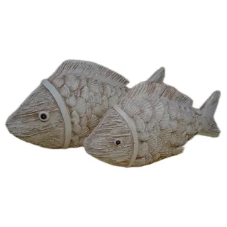 Generisch 2er Set Dekofigur Fisch 18 & 24 cm Maritim Dekofisch Figur See Deko B-G K 60