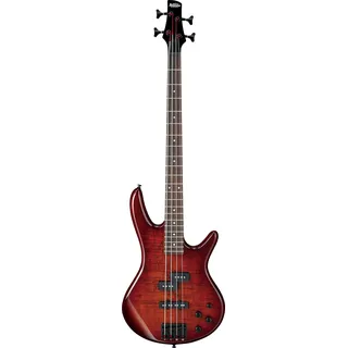 IBANEZ GIO Serie E-Bass 4 String mit Spalted Maple Decke - Charcoal Brown Burst (GSR200SM-CNB), Normale Größe