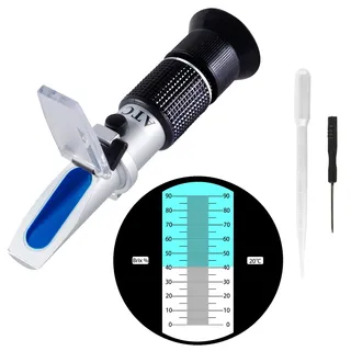 XinJiaYi Refraktometer Zucker 0–90%, Handheld-Brix-Refraktometer, hochgenaue Brix-Messung mit ATC für Obst, Getränke und Saft, Honig, Ahornsirup, Melasse und andere zuckerhaltige Getränke