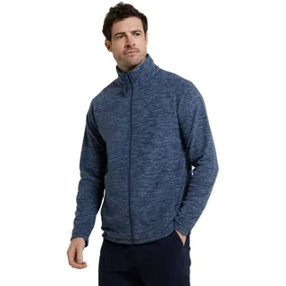 Mountain Warehouse Snowdon Herren-Fleece mit durchgehendem Reißverschluss - fusselfreie Mittelschicht, weiches, atmungsaktives Fleece-Sweatshirt - Frühling Sommer Blau Small - S