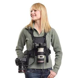 Nicama NC-VEST Kameragurt Für 2 Kamera, Doppel Kamera Tragegurt Weste Dual Tragend Fotograf Schultergurt Fotoweste Für Canon Nikon Sony Olympus Fuji Pentax HiKing Klettern Hochzeit Reisen