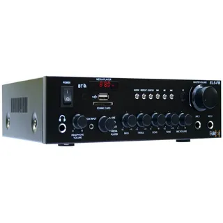 E-Lektron EL5-FB HiFi Stereo Class-D Verstärker mit Bluetooth | FM-Radio | USB/SD Mediaplayer | Karaoke | Fernbedienung