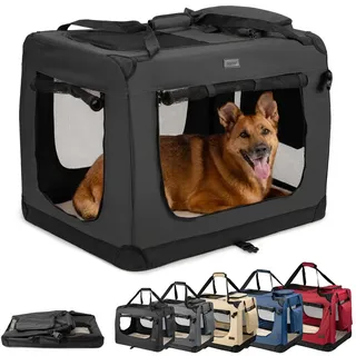 LIONTO Hundetransportbox 82 x 58 x 58 cm Schwarz