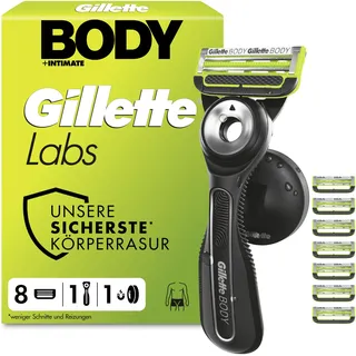 Gillette Body & Intimate Rasierer Herren + 8 Rasierklingen