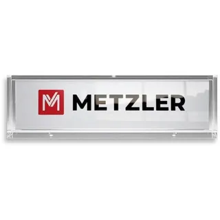 Metzler Selbstklebendes Namensschild mit austauschbarem Papiereinleger für Briefkästen, Paketboxen oder Türklingeln