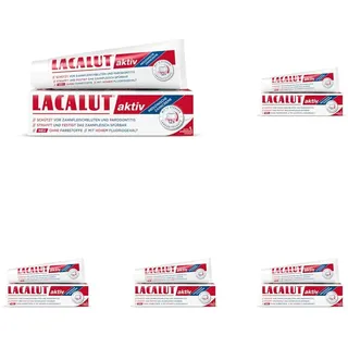 LACALUT AKTIV ZAHNCREME, 100ml Zahnpasta, sofort spürbare Straffung und Festigung des Zahnfleischs, effektive Zahnpflege & Zahnfleischpflege,1 x 100ml (Packung mit 5)