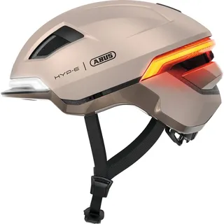 ABUS Fahrradhelm HYP-E - Helm mit Frontlicht, Rücklicht und Blinklicht - geeignet auch fürs Fahrradfahren auf E-Bike und S-Pedelec - für Jugendl... - Beige
