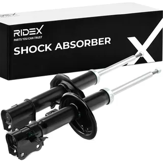 RIDEX 854S2209 Stoßdämpfer Vorderachse links, Gasdruck, Zweirohr, Federbein, unten Brücke