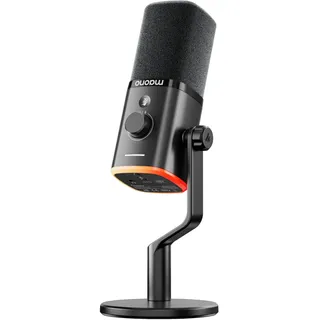 MAONO PD100W Kabelloses Gaming Mikrofon, 2.4GHz Wireless & USB Dynamisches PC Mikrofon mit ENC Rauschunterdrückung & Software für Streaming, Recording, Podcast für Computer, PS4/5, Smartphone, Schwarz