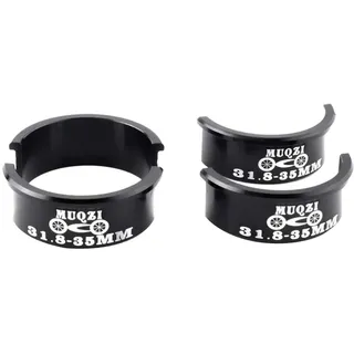 CUTICATE 4 Stücke 31,8mm Bis 35mm Fahrrad Lenker Shim Aluminiumlegierung Adapter Ersatz - Schwarz