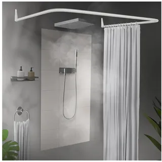 ERICA Duschvorhangstange L-Form 85 x 95 cm weiß