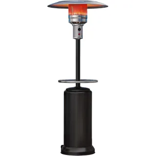 GGM Moebel ABBEY | Gasheizstrahler | 2,2m | Schwarz | 12kW | + Tisch | Heizpilz, Terrassenheizstrahler, Terrassenheizer, Heizstrahler Gas