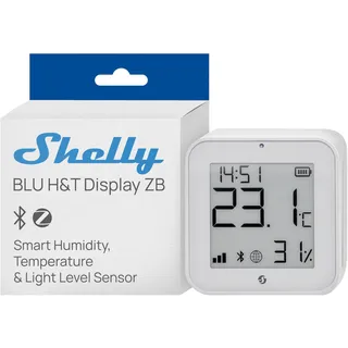 Shelly Blu ZB H&T Display white Temperatur- & Feuchtigkeitssensor Bluetooth Zigbee weiß
