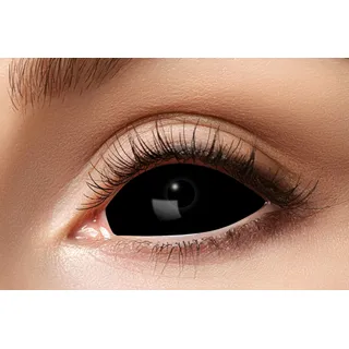 Zoelibat Eyecatcher - Black Eye - Schwarze Sclera Kontaktlinsen 22mm – 6-Monatslinsen mit Aufbewahrungsbehälter – Vollschwarz, effektvolle Halloween & Cosplay Linsen - Ohne Sehstärke