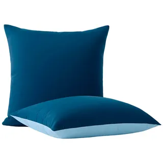 Wometo Kissenbezug Wende-Design 80 x 80 cm Blau