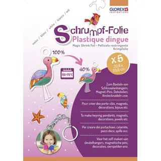 Glorex  Schrumpffolie A4 transparent 5 Bogen
