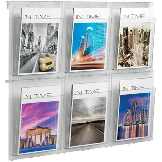 Helit Wandprospekthalter the placativ transparent DIN A4 6 Fächer 85,2 x 6,8 x 65,2 cm 1 St.