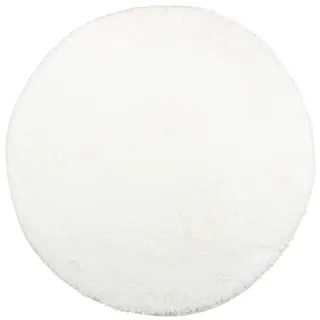 Brandsseller Badezimmerteppich Ø 60 cm Badvorleger Badematte Badteppich rund Chenille rutschfest saugstark maschinenwaschbar - Weiß