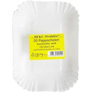 HKG 20 Pappschalen weiss, 13 x 18 x 3cm