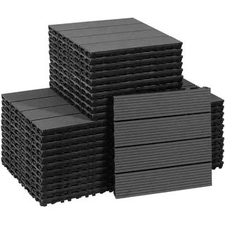 CCLIFE WPC Terrassendielen, Balkon Boden, Terrassenfliesen, Klickfliesen Terrasse, 30x30 cm, Wasserdicht Rutschfest, Geeignet für Balkon und Garten,Hellgrau