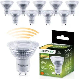 Lumiled GU10 Lampe 8W 650 Lm Leuchtmittel 3000K warmweiß Strahler, ersetzt 80W Halogenlampen 36° Reflektorlampen Reflektor 10 Stück ...