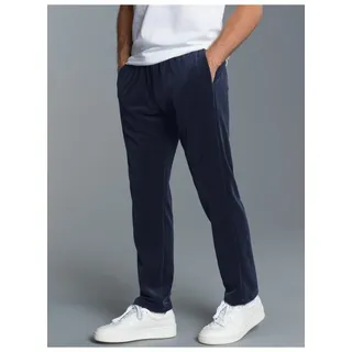 TRIGEMA Jerseyhose "TRIGEMA Nicki Hose mit praktischen Eingrifftaschen", Herren, Gr. 3XL, US-Größen, blau (navy), 80% Baumwolle, 20% Polyester, Basic, Hosen Jerseyhose