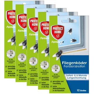 Protect Home FormineX Fliegenköder Fensterstreifen - 5x 12 Stück
