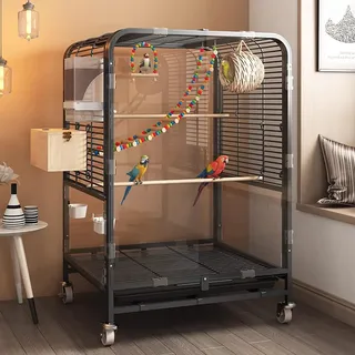 WXXSHGDW Wellensittich Käfig, Großer Vogelkäfig, Vogelkäfig Wellensittich, Vogelvoliere Innen mit Rädern, für Conures, Lovebirds, Nymphensittiche, Finken