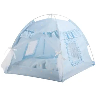 Tragbare Zusammenklappbare Hund Zelt, Katzen Zelt Outdoor katzenzelt Wasserdichtes Hundezelt, Hundebett Kuschelig Haustierbett mit Tiermatratze Weich Tierbett (lanse,50 * 50CM 15 Pfund)
