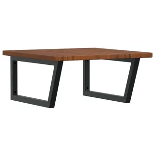 vidaXL Waschtischplatte mit Halterung Stahl und Massivholz Eiche