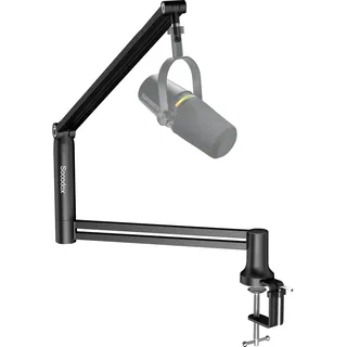 Mikrofonarm Tisch Boom Arm, Low Profile Mikrofon Arm für Schreibtisch, 4 Montagemöglichkeiten, trägt bis zu 1,5 kg, inkl. 3/8" auf 5/8" Adapter, kompatibel mit Blue Yeti