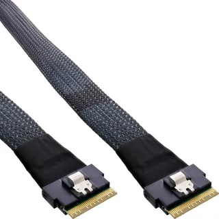 InLine Slim SAS Kabel, SFF-8654 8X zu SFF-8654 8X, 48 Gb/s, 0,75m (27647B)